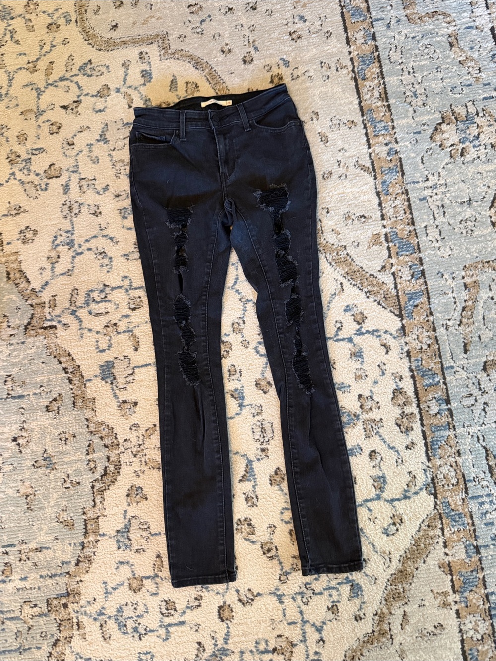Levi's Black Distressed Skinny Jeans